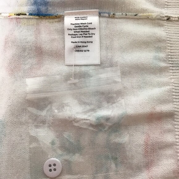 Talbots Tropical Palm Tree Cardigan XS NWT - Picture 8 of 9